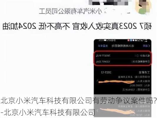 北京小米汽车科技有限公司有劳动争议案件吗?-北京小米汽车科技有限公司