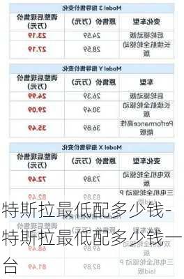 特斯拉最低配多少钱-特斯拉最低配多少钱一台