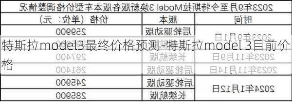 特斯拉model3最终价格预测-特斯拉model 3目前价格