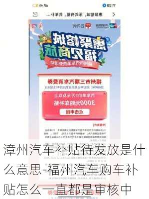 漳州汽车补贴待发放是什么意思-福州汽车购车补贴怎么一直都是审核中