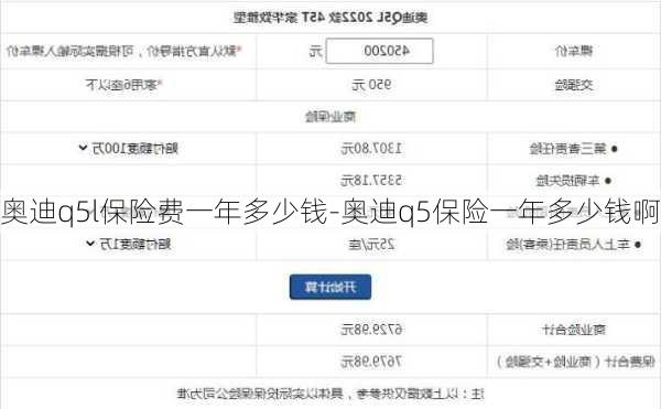 奥迪q5l保险费一年多少钱-奥迪q5保险一年多少钱啊