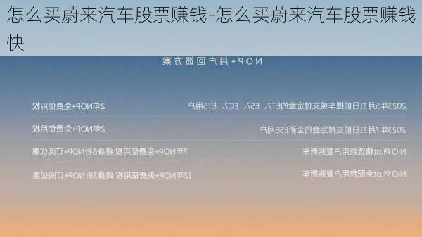 怎么买蔚来汽车股票赚钱-怎么买蔚来汽车股票赚钱快