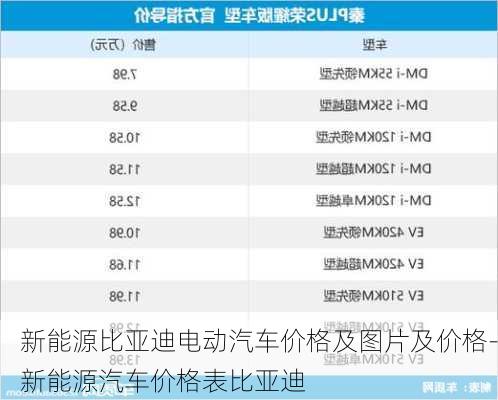 新能源比亚迪电动汽车价格及图片及价格-新能源汽车价格表比亚迪