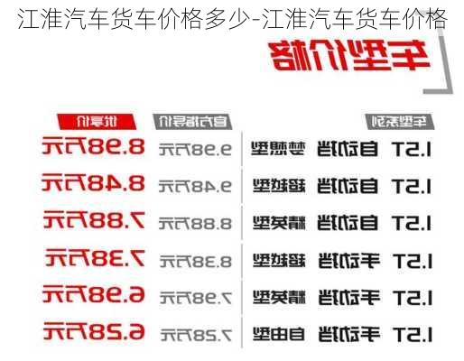 江淮汽车货车价格多少-江淮汽车货车价格