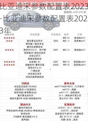 比亚迪宋参数配置表2023-比亚迪宋参数配置表2023年