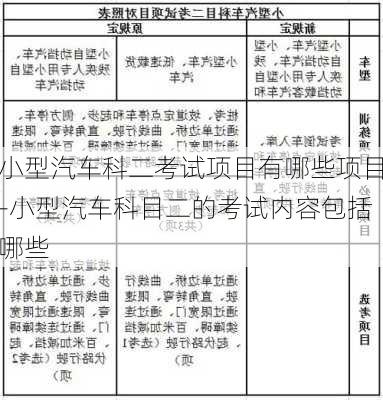 小型汽车科二考试项目有哪些项目-小型汽车科目二的考试内容包括哪些