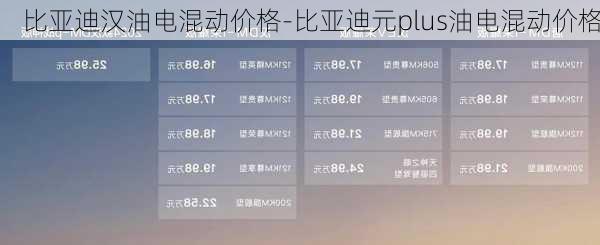 比亚迪汉油电混动价格-比亚迪元plus油电混动价格